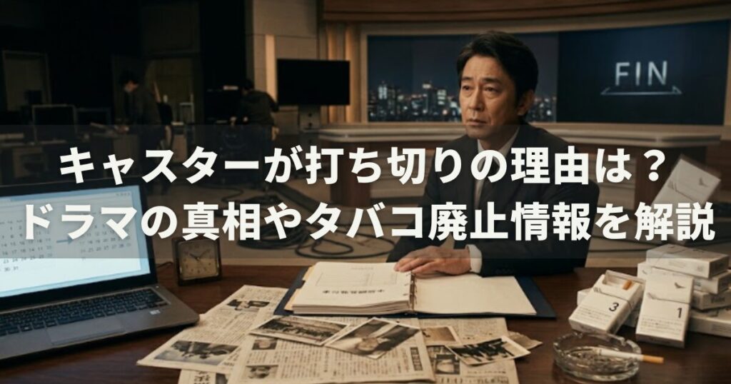キャスターが打ち切りの理由は?ドラマの真相やタバコ廃止情報を解説