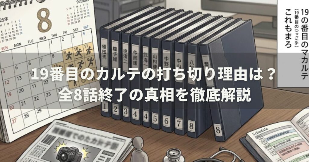 19番目のカルテの打ち切り理由は？全8話終了の真相を徹底解説