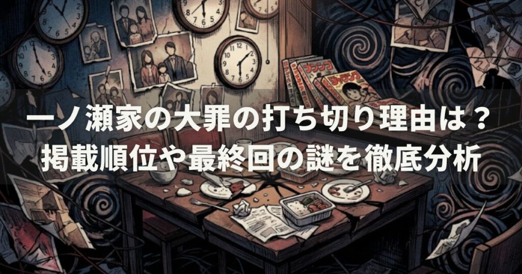 一ノ瀬家の大罪の打ち切り理由は？掲載順位や最終回の謎を徹底分析