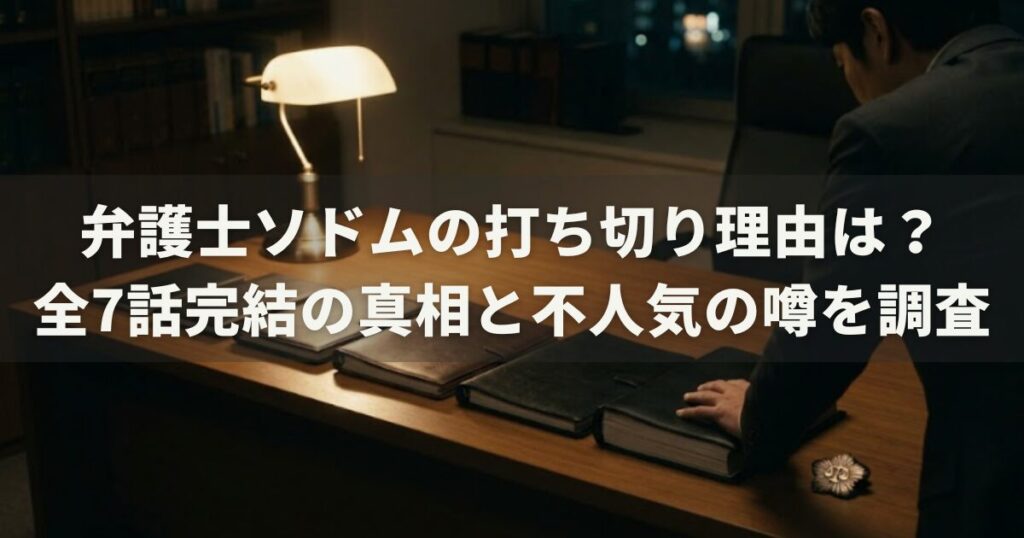弁護士ソドムの打ち切り理由は？全7話完結の真相と不人気の噂を調査