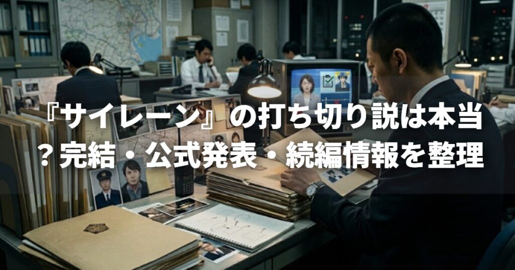 『サイレーン』の打ち切り説は本当？完結・公式発表・続編情報を整理