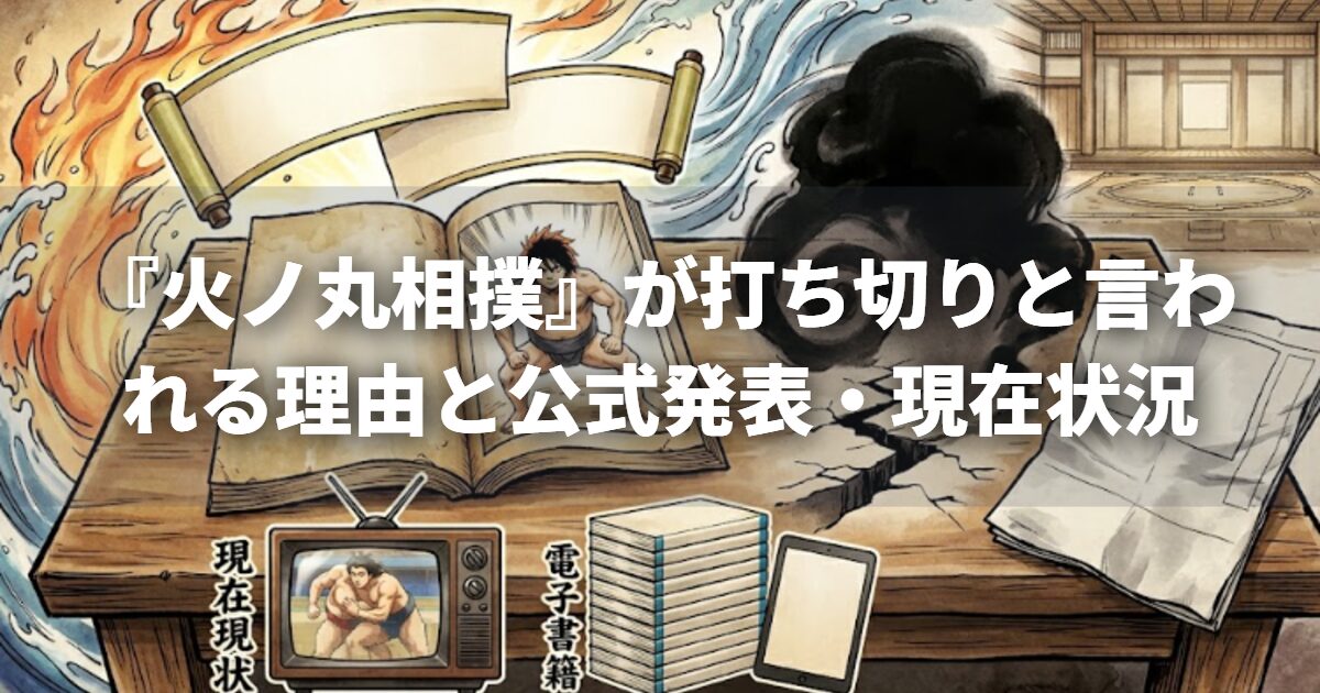 『火ノ丸相撲』が打ち切りと言われる理由と公式発表・現在状況