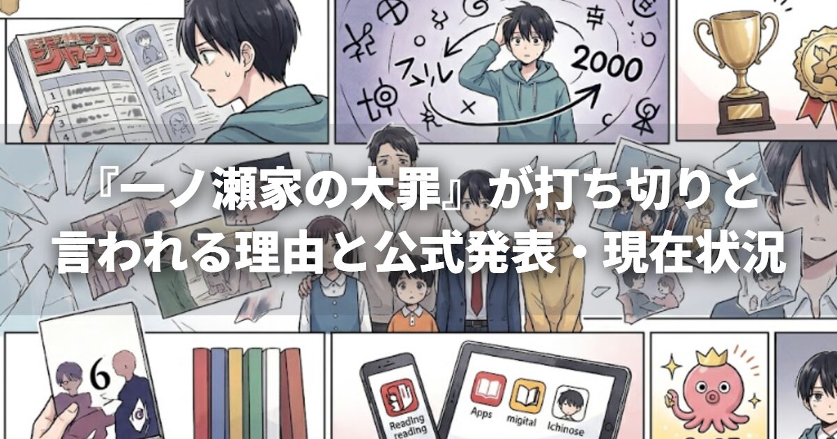 『一ノ瀬家の大罪』が打ち切りと言われる理由と公式発表・現在状況