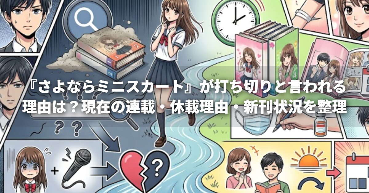 『さよならミニスカート』が打ち切りと言われる理由は？現在の連載・休載理由・新刊状況を整理
