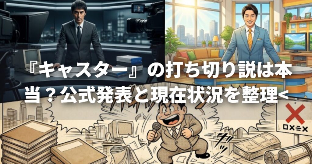 『キャスター』の打ち切り説は本当？公式発表と現在状況を整理