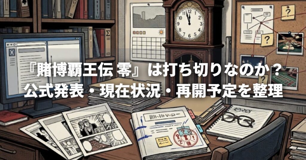 『賭博覇王伝 零』は打ち切りなのか？公式発表・現在状況・再開予定を整理