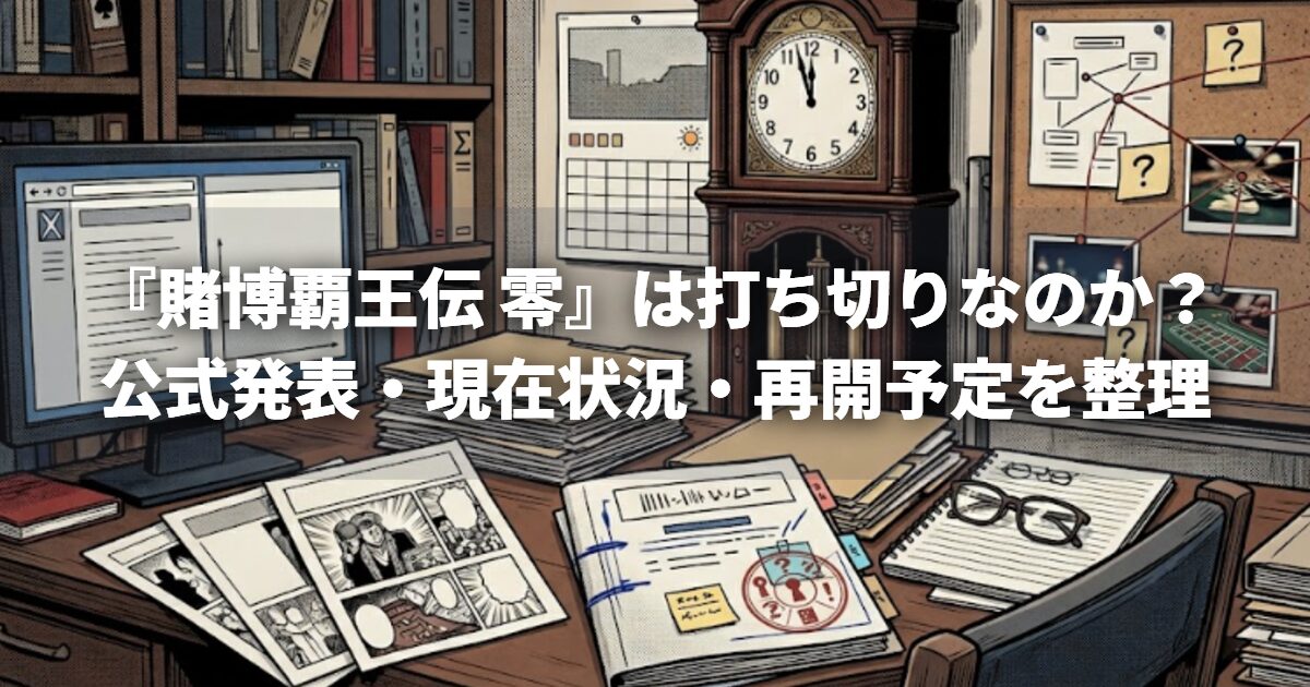 『賭博覇王伝 零』は打ち切りなのか？公式発表・現在状況・再開予定を整理