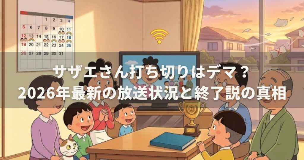 サザエさん打ち切りはデマ?2026年最新の放送状況と終了説の真相