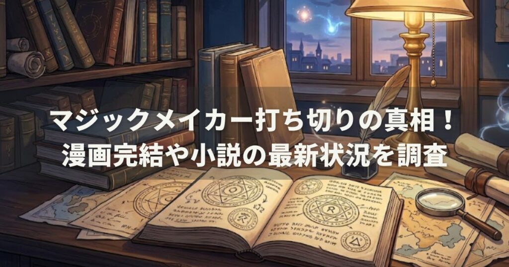 マジックメイカー打ち切りの真相！漫画完結や小説の最新状況を調査