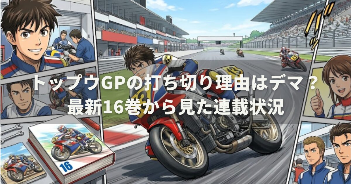 トップウGPの打ち切り理由はデマ？最新16巻から見た連載状況