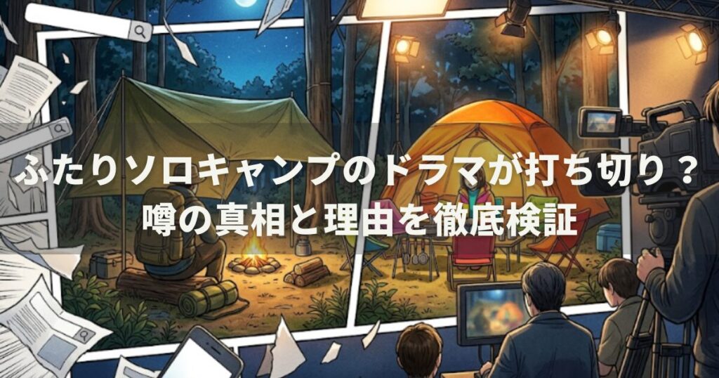 ふたりソロキャンプのドラマが打ち切り？噂の真相と理由を徹底検証