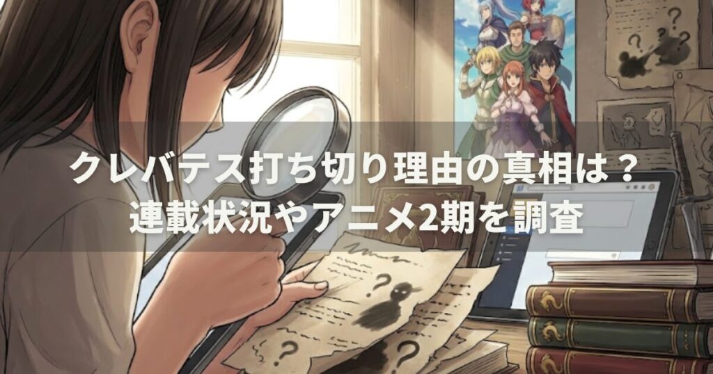 クレバテス打ち切り理由の真相は?連載状況やアニメ2期を調査