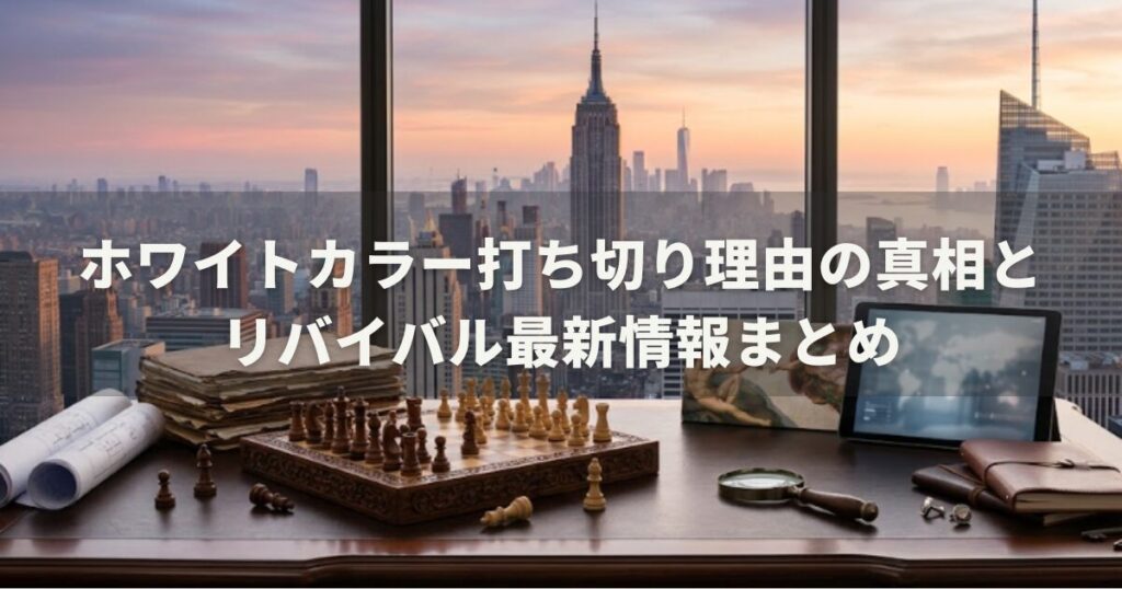 ホワイトカラー打ち切り理由の真相とリバイバル最新情報まとめ