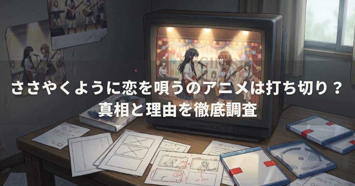 ささやくように恋を唄うのアニメは打ち切り？真相と理由を徹底調査